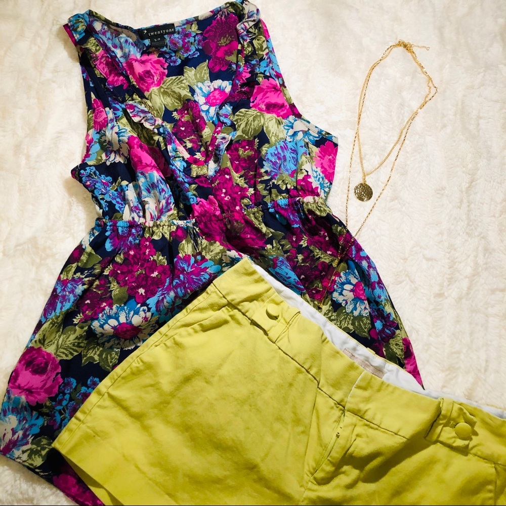 Colorful Floral Tank Size S